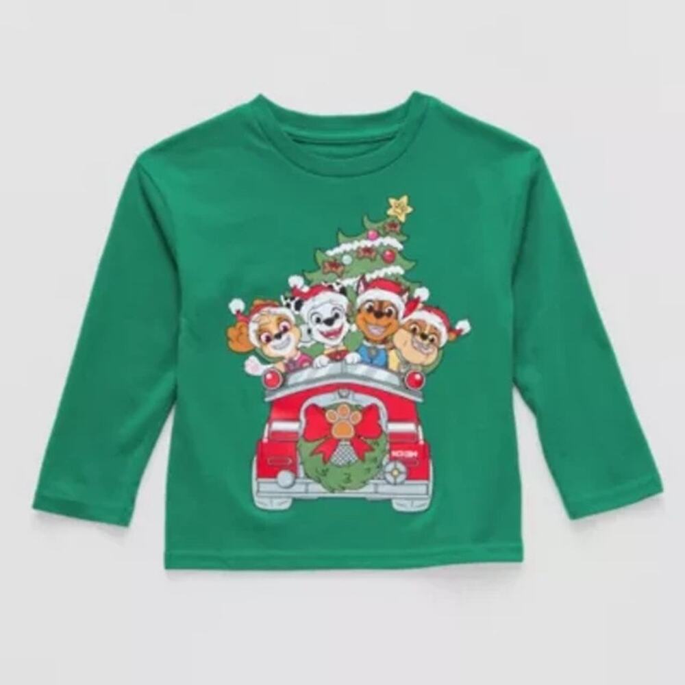 NEW! 5T Paw Patrol Toddler Unisex Long Sleeve Graphic Christmas T-Shirt